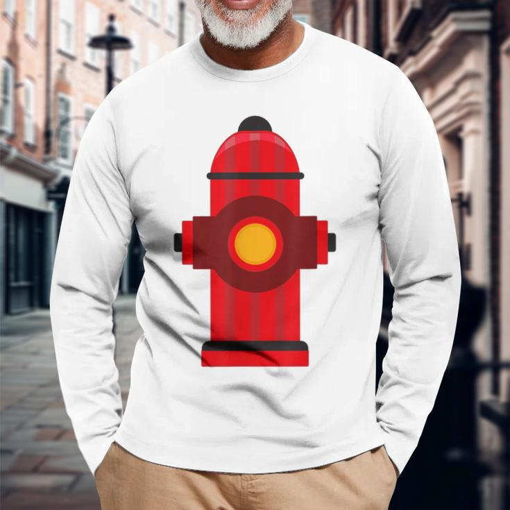 Fireman Fire Hydrant Fire Fighter Long Sleeve T-Shirt Gifts for Old Men