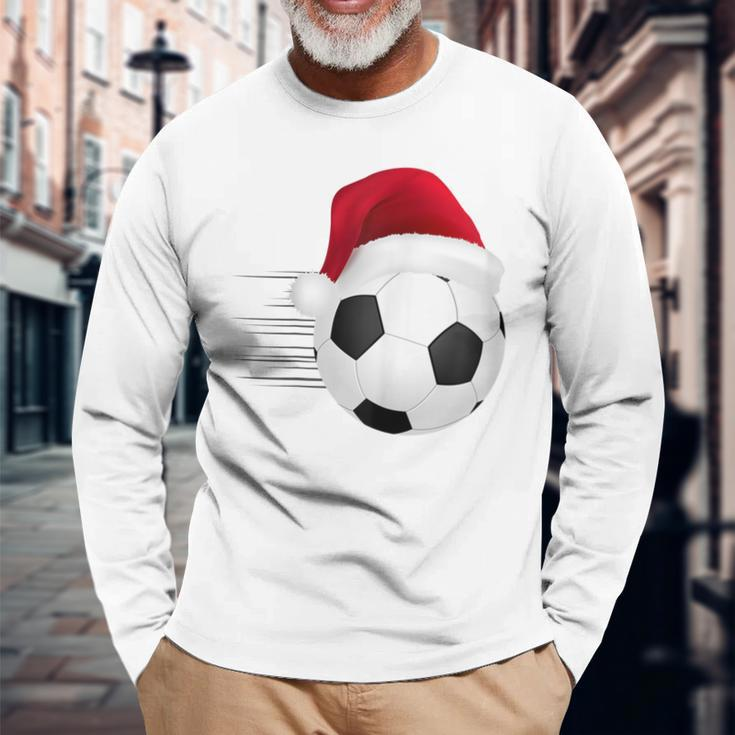 Fußball-Fußball-Weihnachtsball Weihnachtsmann-Lustige Langarmshirts Geschenke für alte Männer