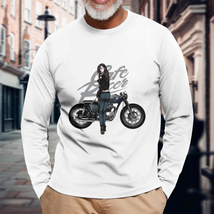 Girl With Vintage Car Long Sleeve T-Shirt Gifts for Old Men