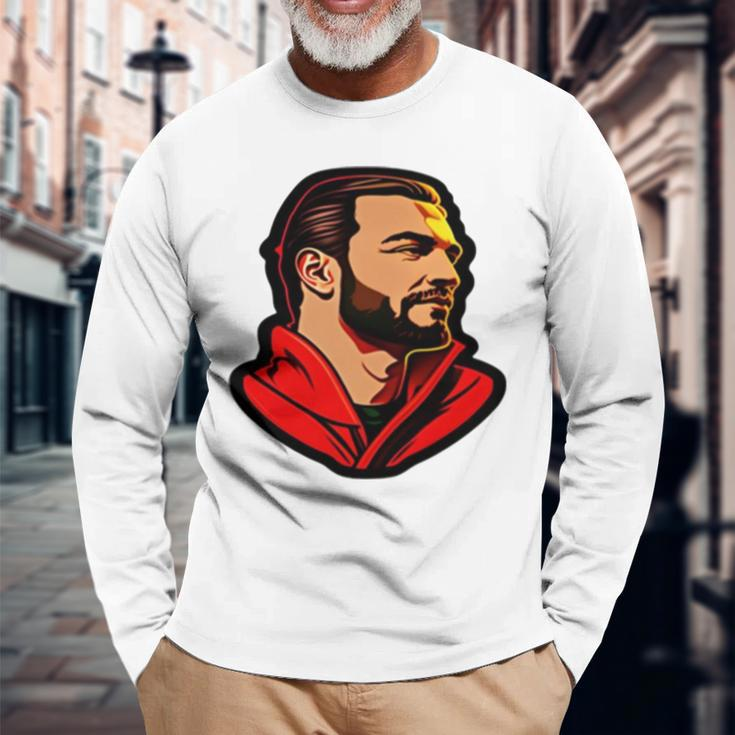 The God Giga Chad Meme Long Sleeve T-Shirt Gifts for Old Men