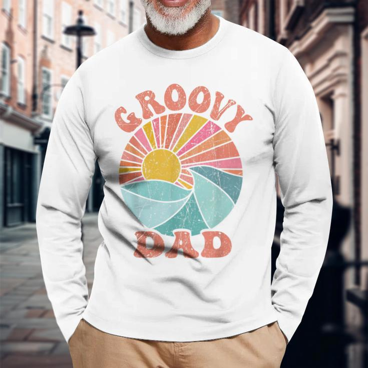 Groovy Dad 70S Aesthetic Nostalgia 1970S Retro Dad Long Sleeve T-Shirt Gifts for Old Men
