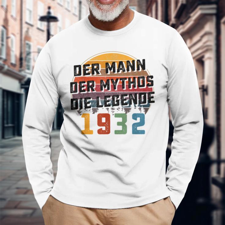 Herren Vintage Der Mann Mythos Die Legende 1932 91 Geburtstag Langarmshirts Geschenke für alte Männer