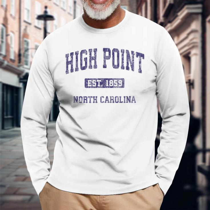 High Point North Carolina Nc Vintage Athletic Sports Long Sleeve T-Shirt T-Shirt Gifts for Old Men