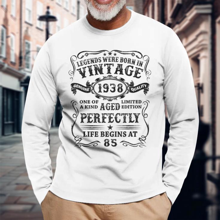 Legenden 1938 Geburt Langarmshirts, 85. Geburtstag Mann Retro Design Geschenke für alte Männer