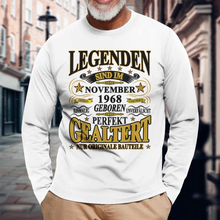 Legenden November 1968 Geboren, 55. Geburtstag Lustiges Langarmshirts Geschenke für alte Männer