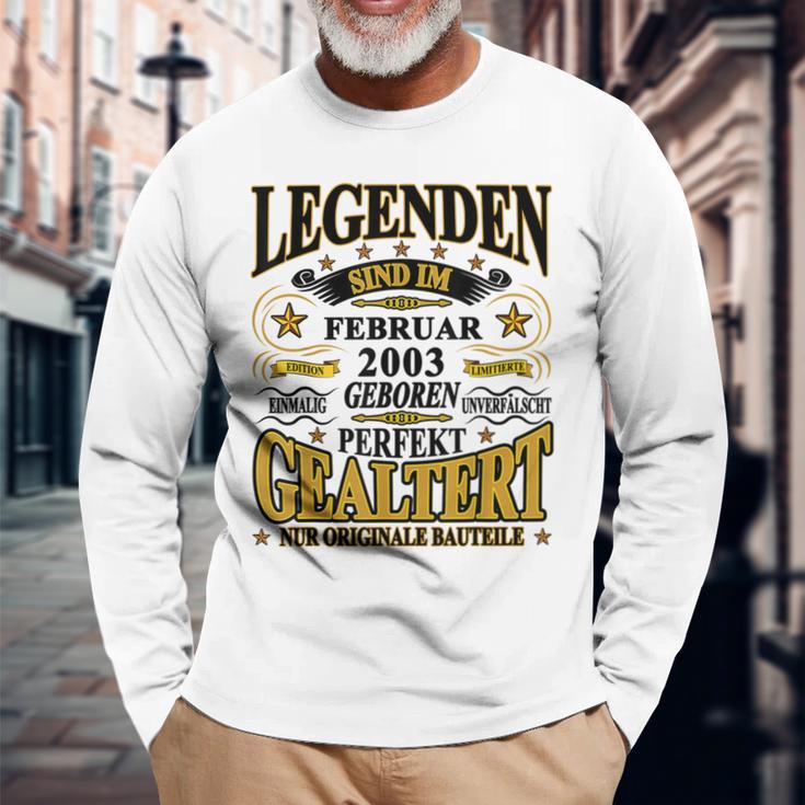 Legenden Sind Im Februar 2003 Geboren 20 Geburtstag Lustig Langarmshirts Geschenke für alte Männer