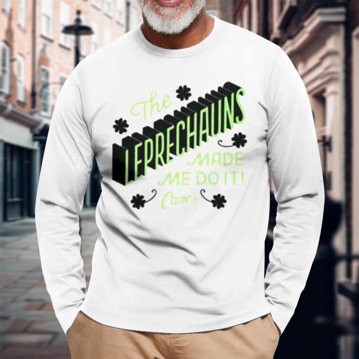 The Leprechauns Made Me Do It Raising Canes Chicken Fingers Long Sleeve T-Shirt T-Shirt Gifts for Old Men