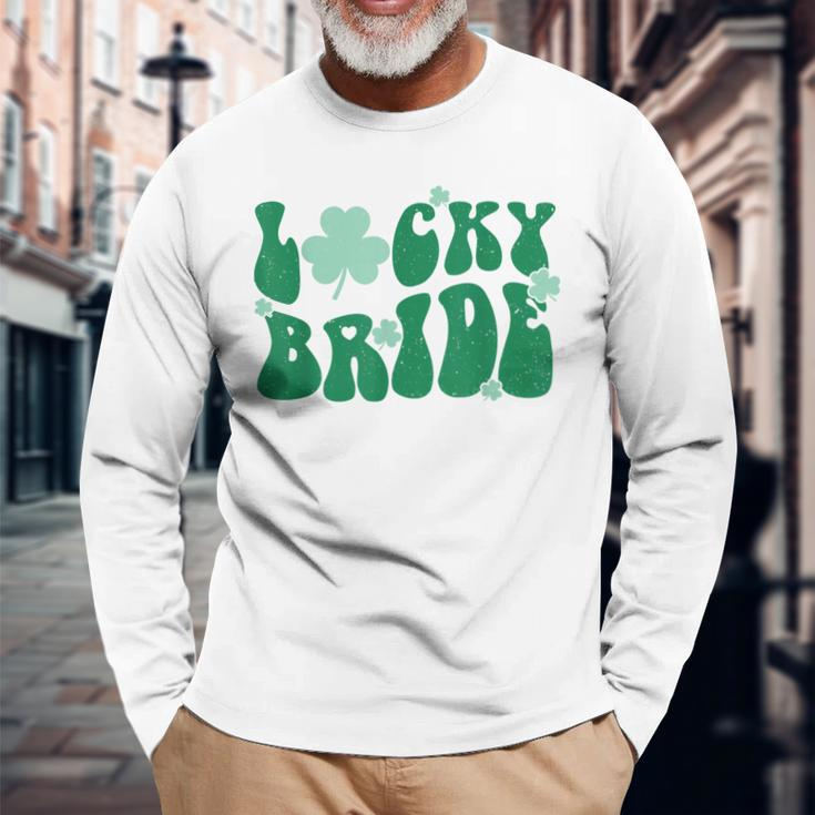Lucky Bride Shamrock St Patricks Day Bachelorette Party Long Sleeve T-Shirt T-Shirt Gifts for Old Men