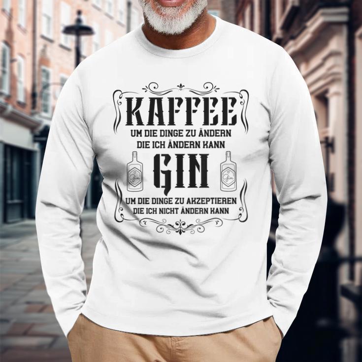 Lustiger Gin Tonic Trinker Spruch Kaffee Gin Liebhaber Langarmshirts Geschenke für alte Männer