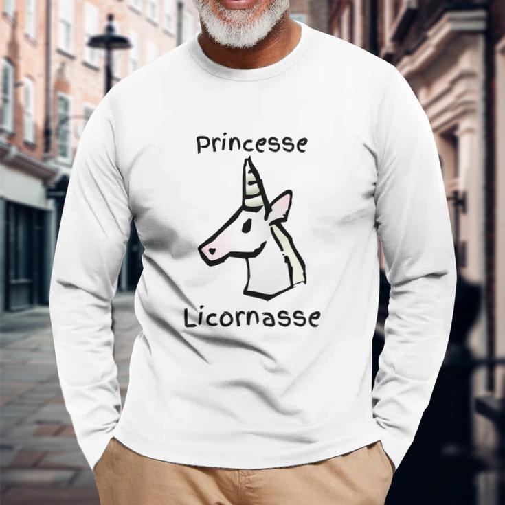 Lustiges Einhorn Langarmshirts Princesse Licornasse, Perfekt für Casual-Looks Geschenke für alte Männer