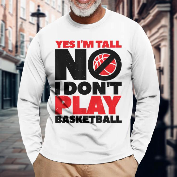 Lustiges Langarmshirts Ja, ich bin groß - Nein, Basketball ist nicht mein Sport Geschenke für alte Männer