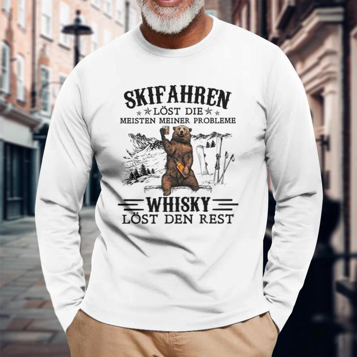 Lustiges Skifahren und Whisky Herren Langarmshirts - Spruch für Ski-Liebhaber Geschenke für alte Männer