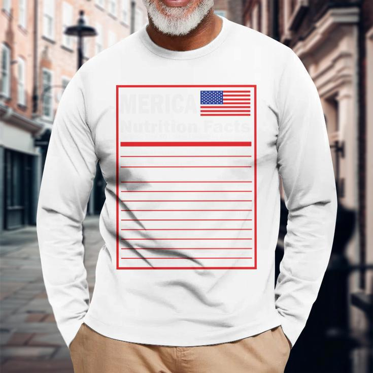 Merica Nutrition Facts V2 Long Sleeve T-Shirt Gifts for Old Men