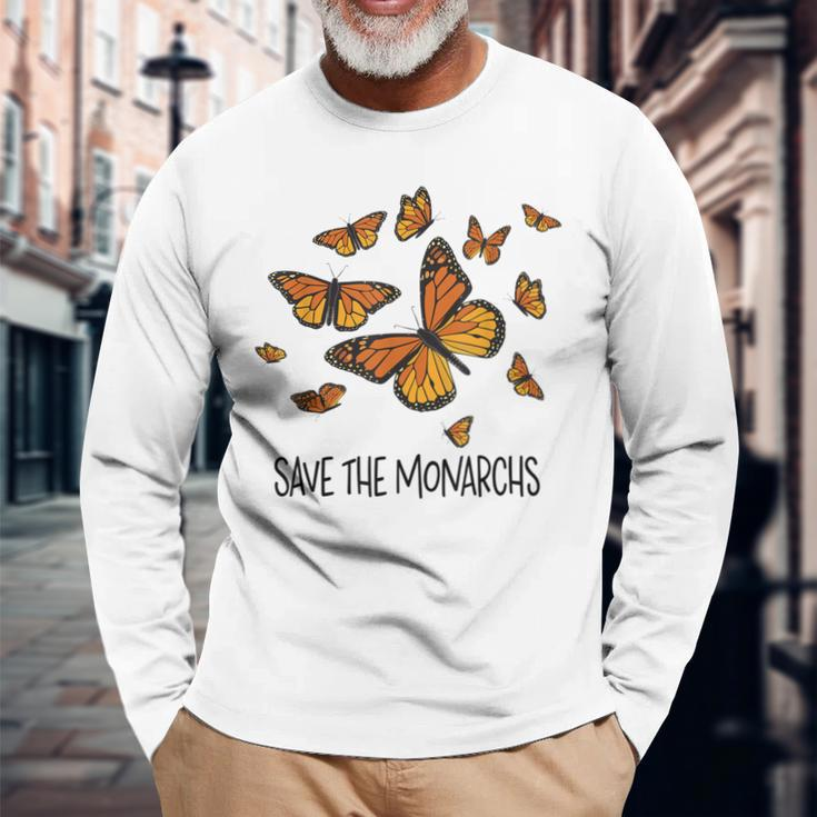 Monarch Butterflies Save The Monarchs Long Sleeve T-Shirt Gifts for Old Men