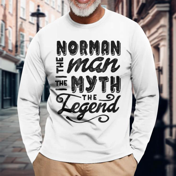 Norman The Man Myth Legend Ideas Men Name Long Sleeve T-Shirt Gifts for Old Men