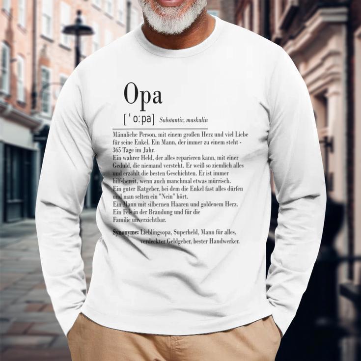 Opa Definition Langarmshirts, Herren Spruch für Großvater Geschenke für alte Männer