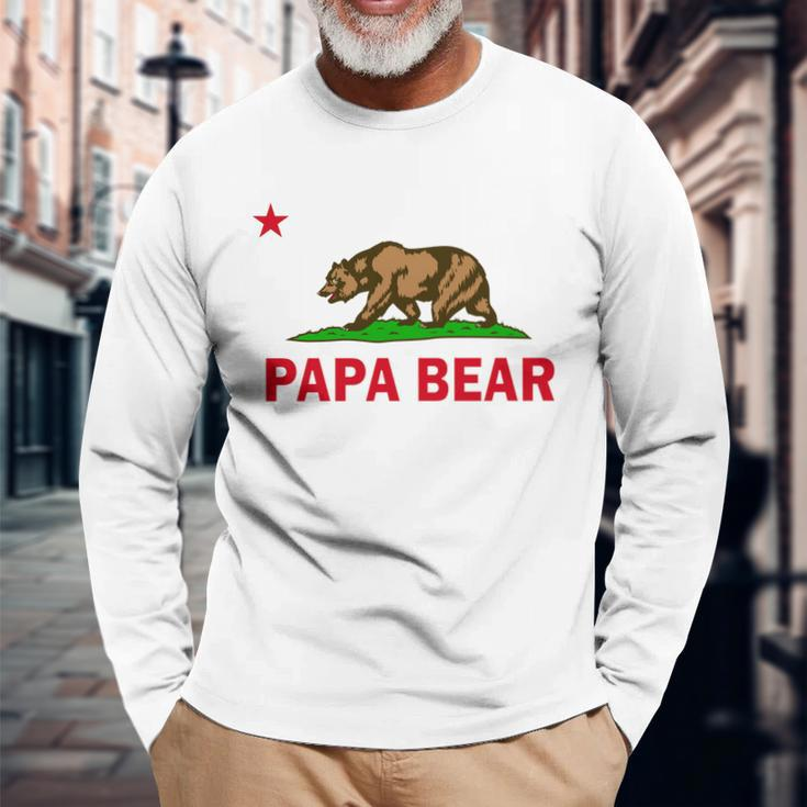 Papa Bear California Republic Long Sleeve T-Shirt Gifts for Old Men