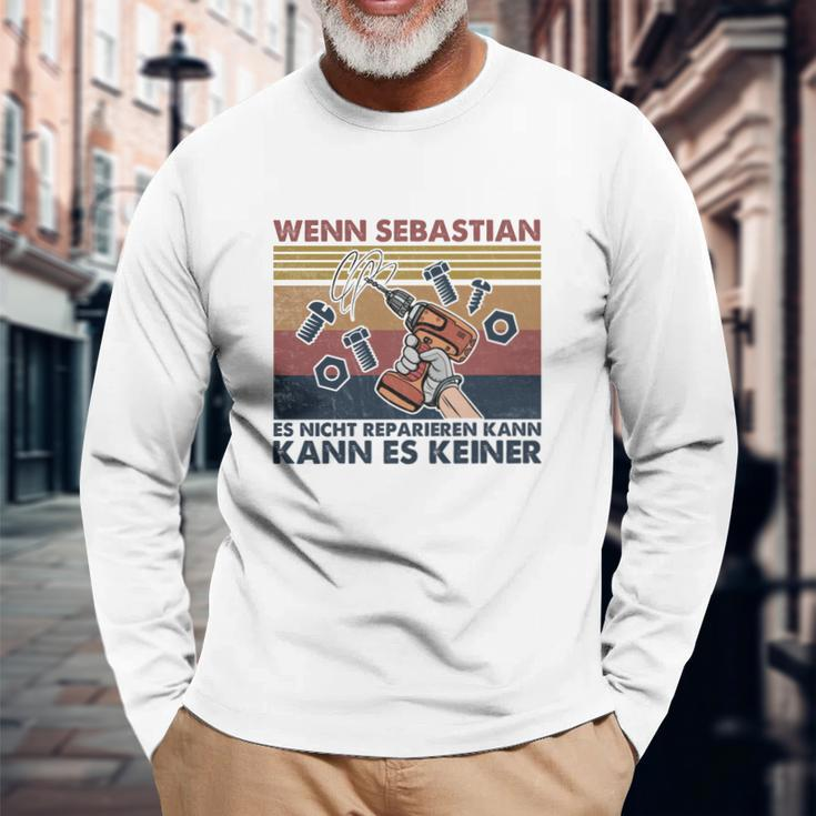 Personalisiertes Handwerker Langarmshirts – Sebastian Reparatur-Motto Geschenke für alte Männer