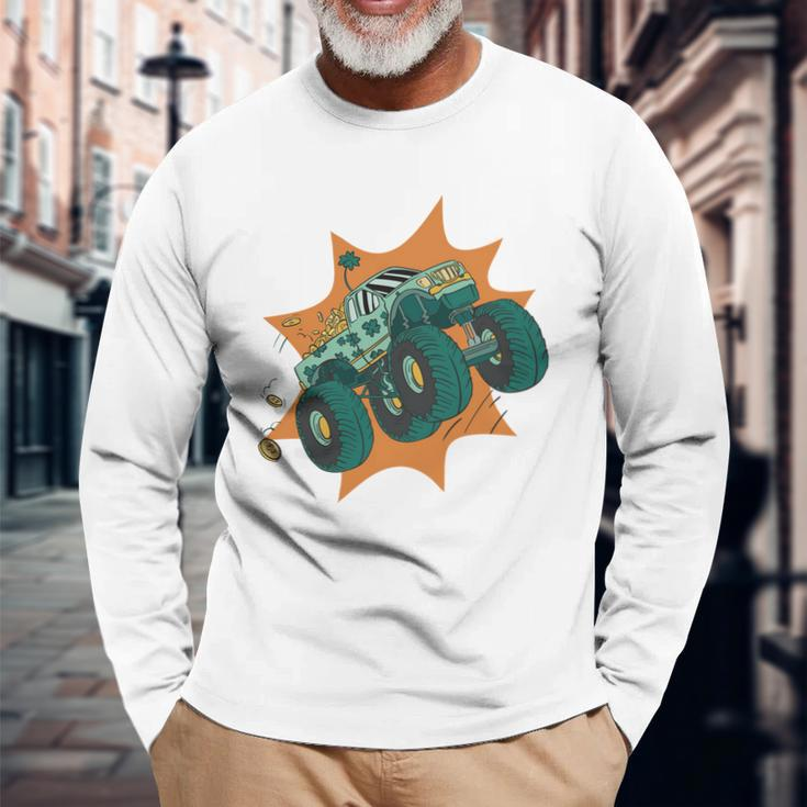 St Patricks Day Monster Truck V2 Long Sleeve T-Shirt Gifts for Old Men