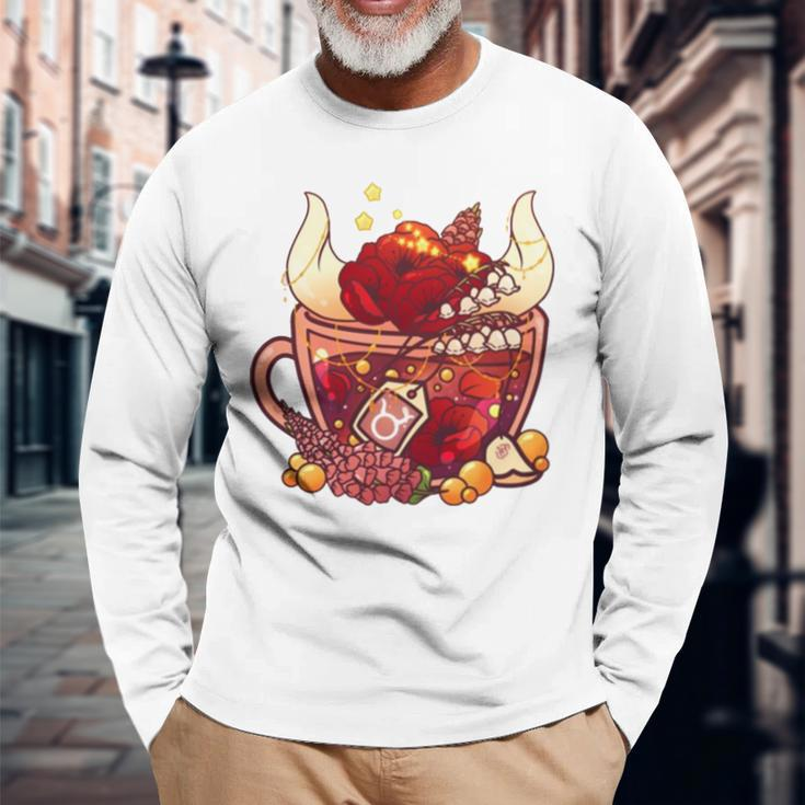 Taurus Zodiac Teacup Long Sleeve T-Shirt T-Shirt Gifts for Old Men