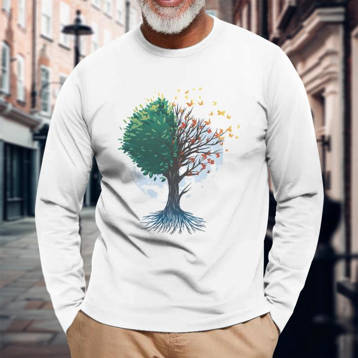 Tree Of Butterflies Long Sleeve T-Shirt Gifts for Old Men