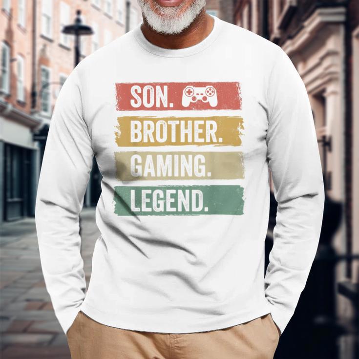 Vintage Sohn Bruder Gaming Legende Retro Video Gamer Boy Langarmshirts Geschenke für alte Männer