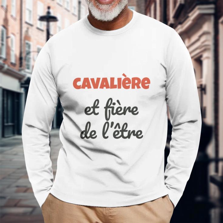 Weißes Langarmshirts CAVALIÈRE et fière de l'être für Reitsportfans Geschenke für alte Männer