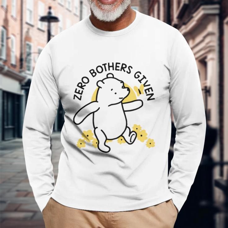 Zero Bothers Given Zero Bothers Given Long Sleeve T-Shirt Gifts for Old Men