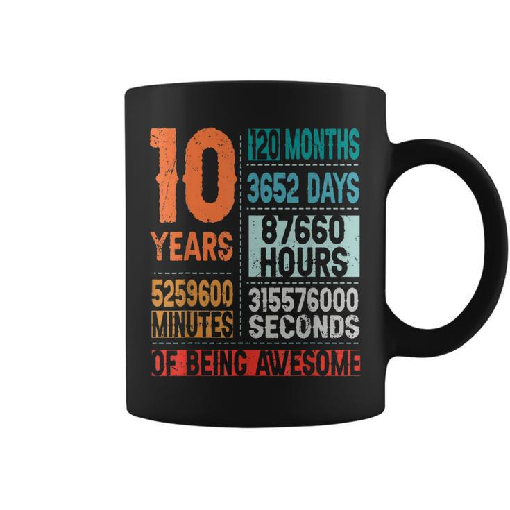 10 Years 120 Months Of Being Awesome 10Th Birthday Countdown  Coffee Mug