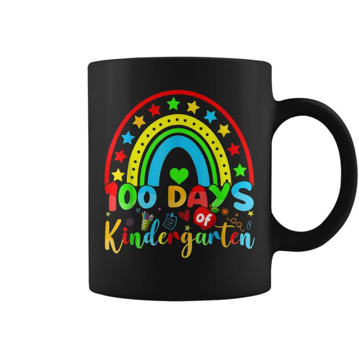 100 Days Of Kindergarten Teacher 100 Days Smarter Rainbow  V2 Coffee Mug