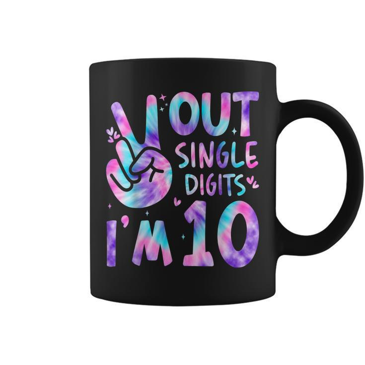 10Th Birthday Tie Dye Peace Out Single Digits Im 10 Year Old  Coffee Mug