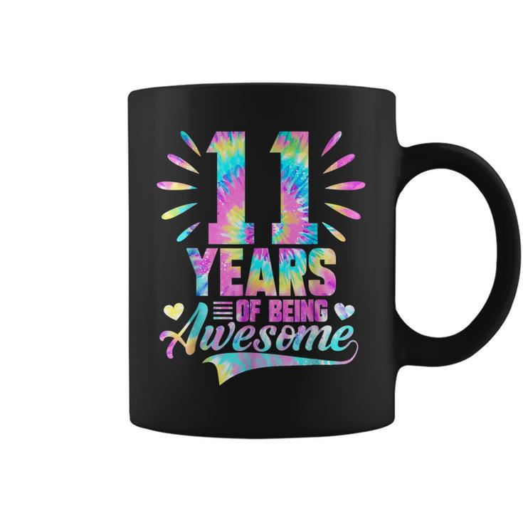 11Th Birthday Gifts Idea Tie Dye 11 Year Of Being Awesome  Coffee Mug