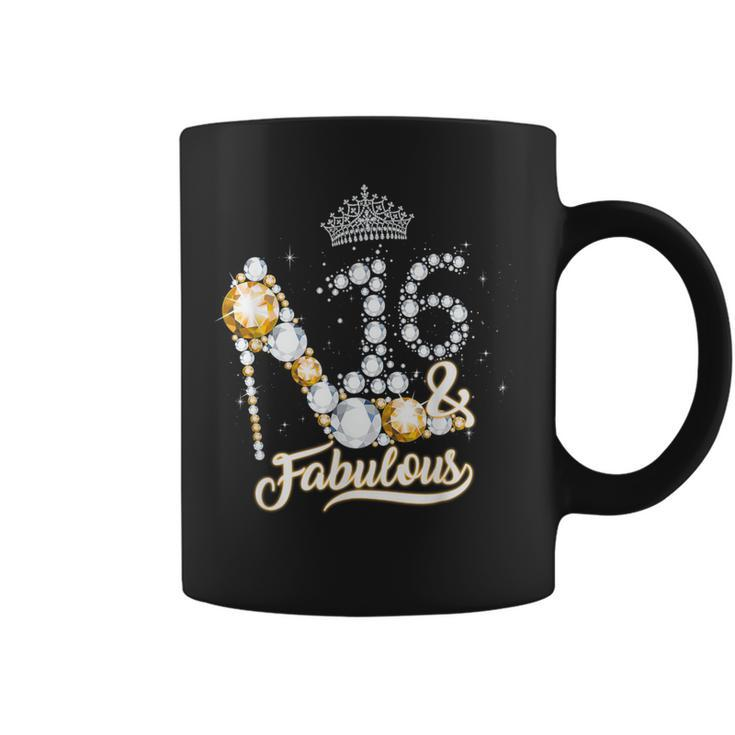 16 & Fabulous 16Th Birthday Diamond Crown Gift Women Girls Coffee Mug
