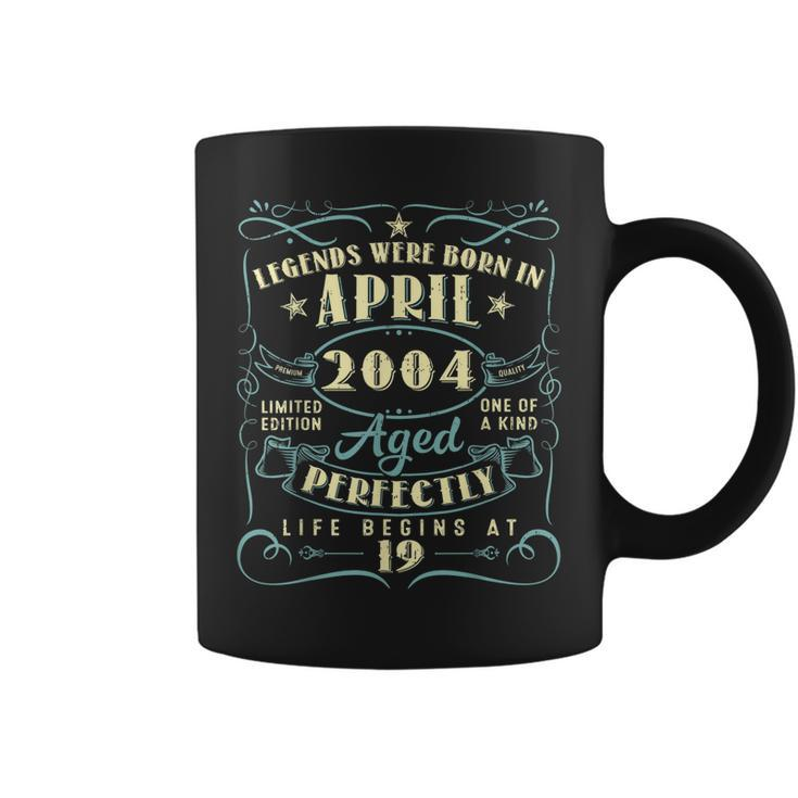 19 Years Old 19Th Birthday Gift Legends Born In April 2004  Coffee Mug