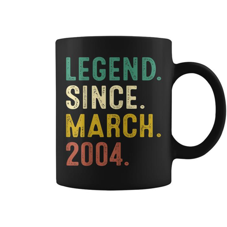 19 Years Old Gifts Legend Since March 2004 19Th Birthday  Coffee Mug