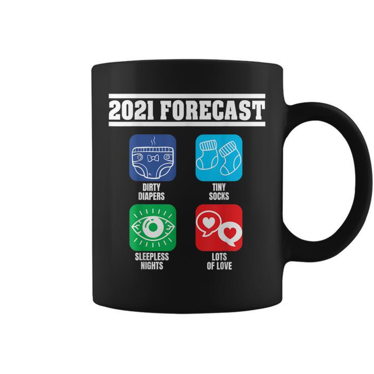 2021 Forecast New Dad Mom Baby Announcement Pregnancy Gift  Coffee Mug