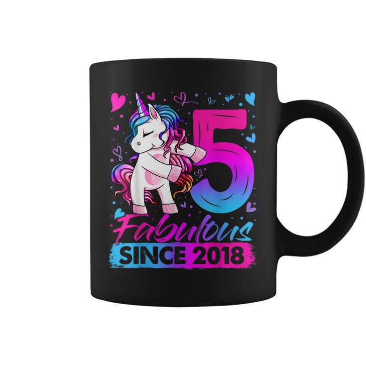 5 Years Old Flossing Unicorn Gifts 5Th Birthday Girl Party  Coffee Mug