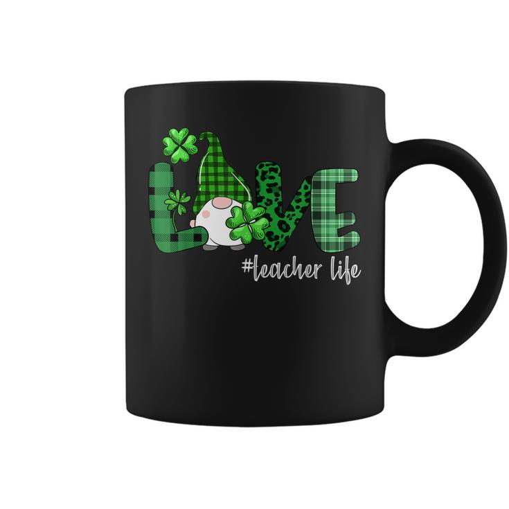 Gnome Teacher St Patricks Day Love Teacher Life Shamrock  Coffee Mug