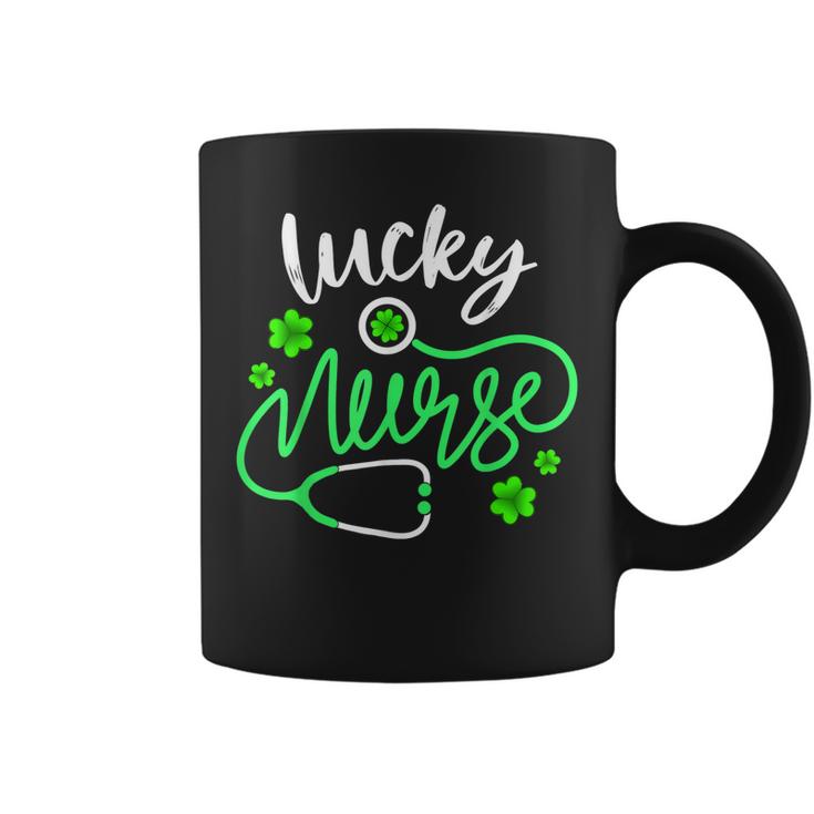 Lucky Nurse T  St Pattys Day Gift Shamrock Nurse  Coffee Mug