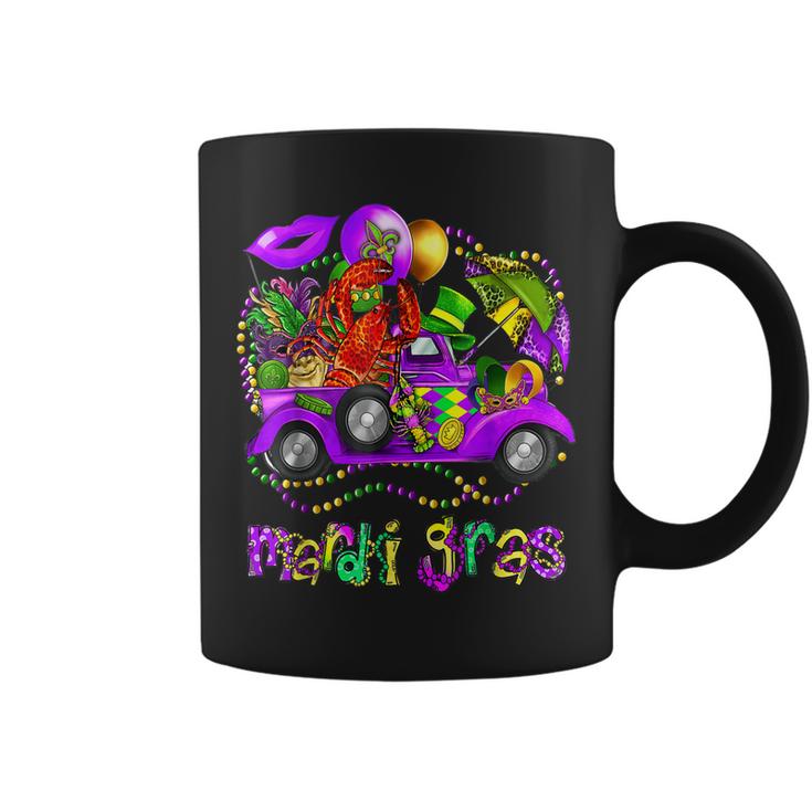 Mardi Gras Truck With Mask And Crawfish Mardi Gras Costume  Coffee Mug