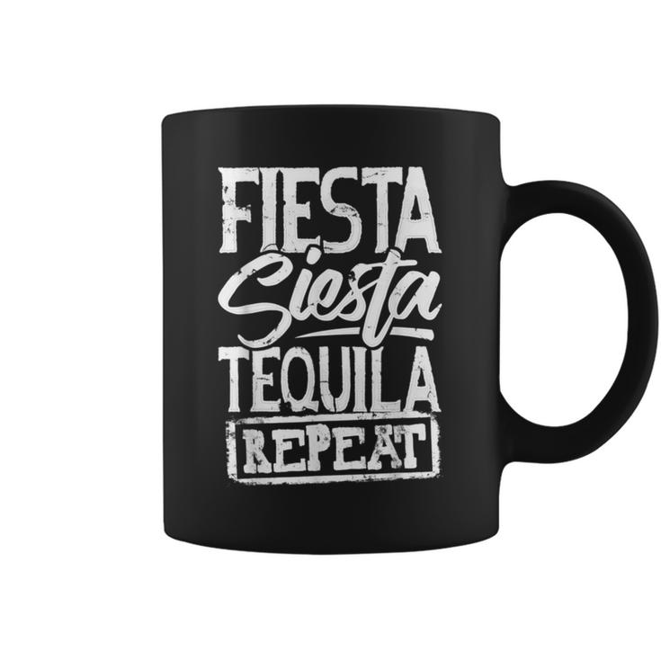 Funny Drinking Fiesta Siesta Tequila Repeat Squad Crew Coffee Mug