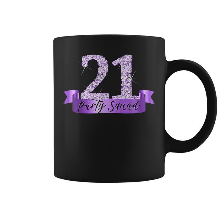 21St Birthday Party Squad I Purple Group Photo Decor Outfit Coffee Mug