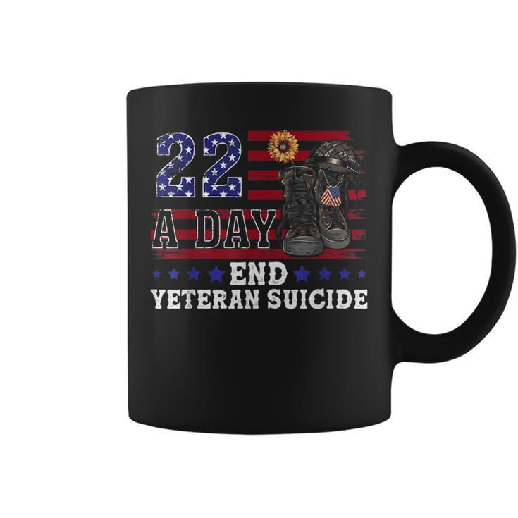 22 A Day Take Their Lives End Veteran Suicide Supporter Coffee Mug