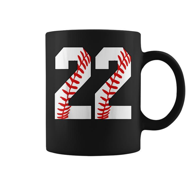 22 Baseball 22 Birthday Twenty-Two Baseball Mom Fan Jersey  Coffee Mug