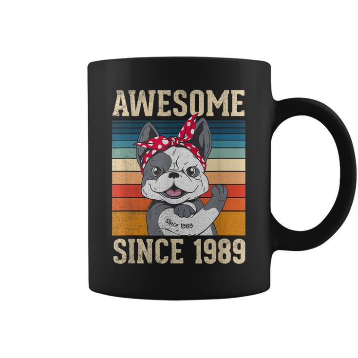 34 Year Old Awesome Since 1989 34Th Birthday Gift Dog Girl  Coffee Mug