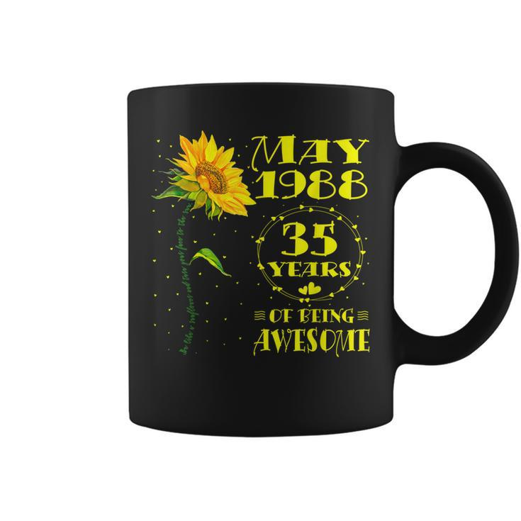 35Th Birthday 35 Year Old Sunflower Lovers Born In May 1988 Coffee Mug