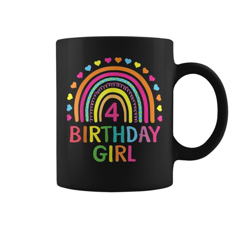 4 Years Old Rainbow Girls 4Th Birthday  For Girls Kids  Coffee Mug