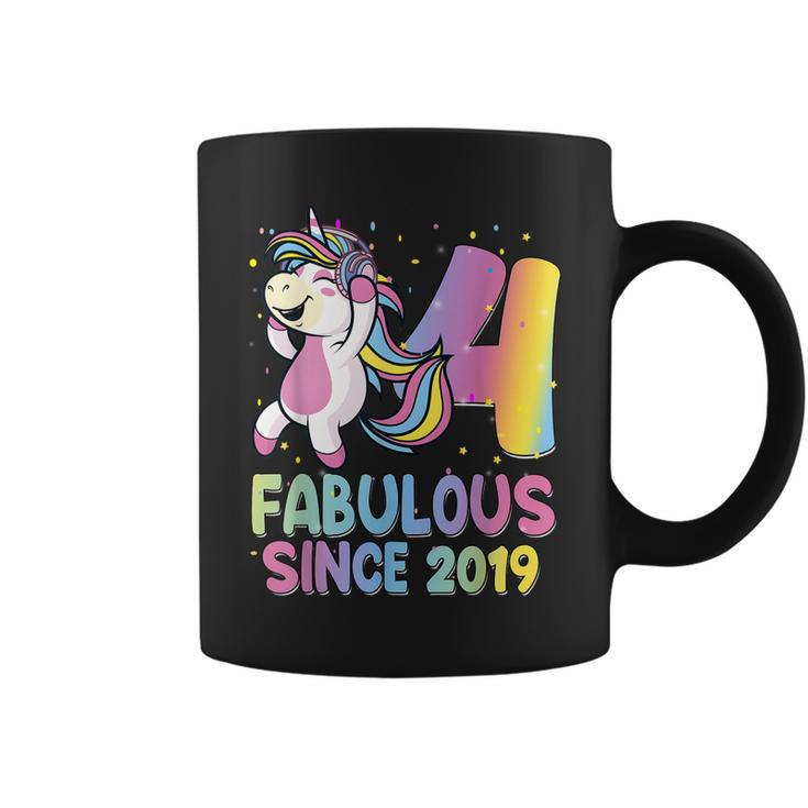 4 Years Old Unicorn Flossing 4Th Birthday Girl Unicorn Party  V4 Coffee Mug