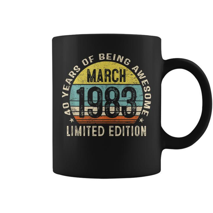 40 Year Old Men Women Vintage March 1983 40Th Birthday Gift  Coffee Mug
