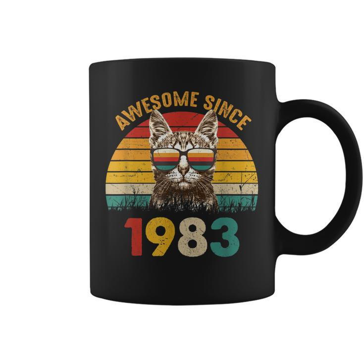 40Th Cat Lover Birthday 40 Year Old Awesome Since 1983  Coffee Mug